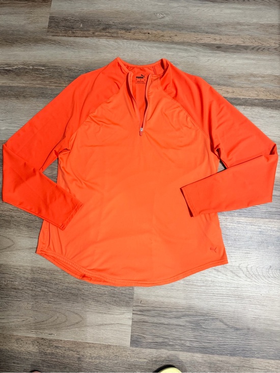 Puma Tops - Puma Women's Long Sleeve Quarter-Zip Top in Bright Orange